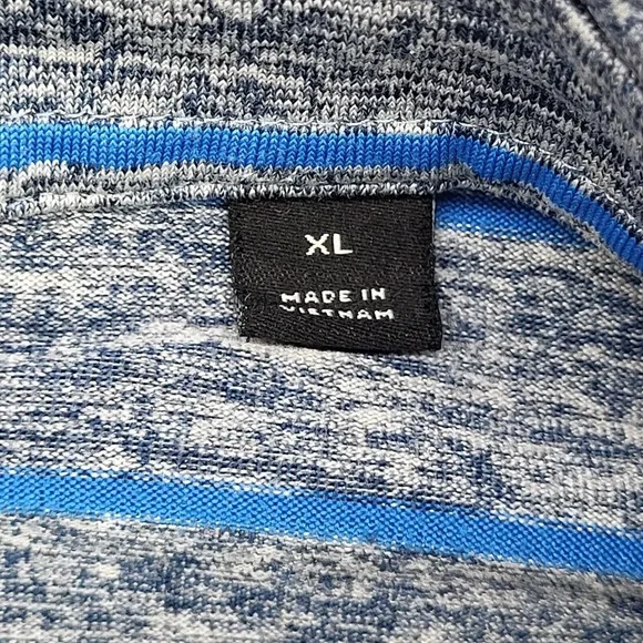 Dunning Golf Polo Shirt Men's XL Gray Blue Stripes Performance Stretch Golf - Picture 10 of 13